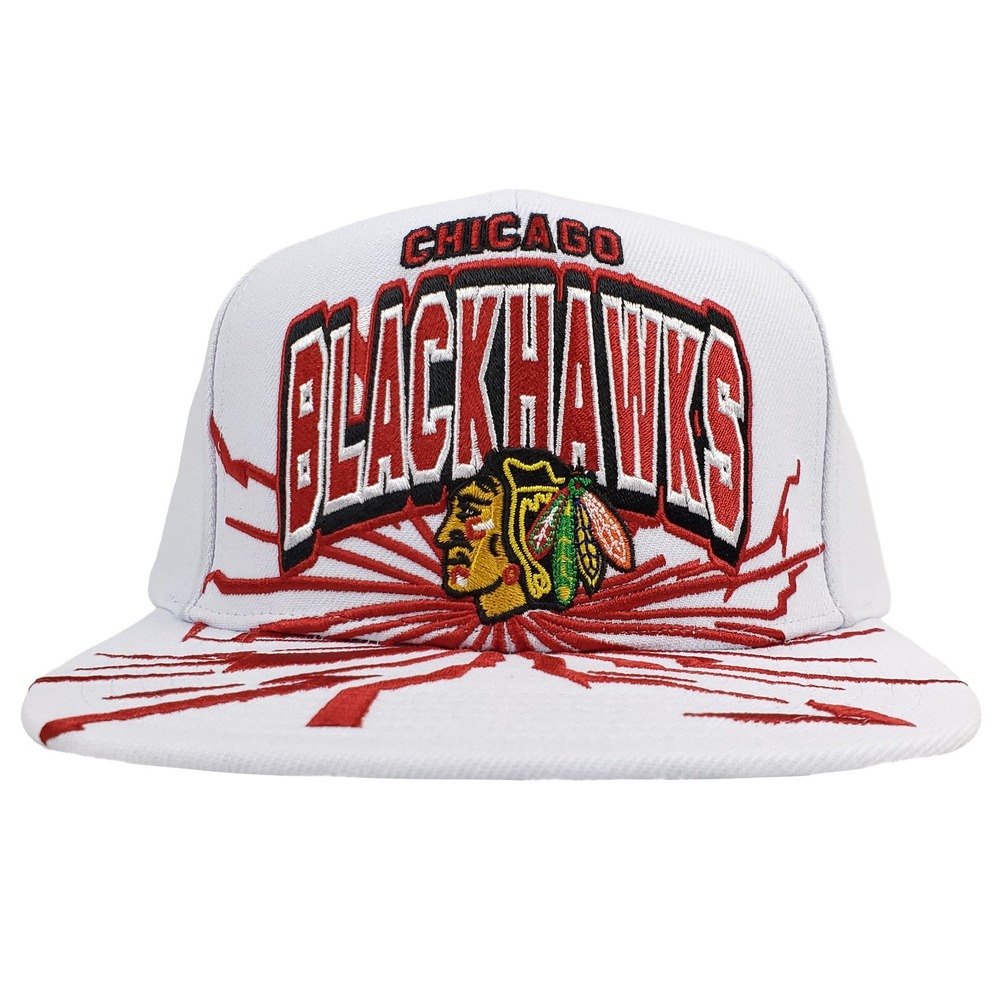 Chicago Blackhawks Mitchell & Ness NHL Snapback Hat Cap Earthquake Art NWT